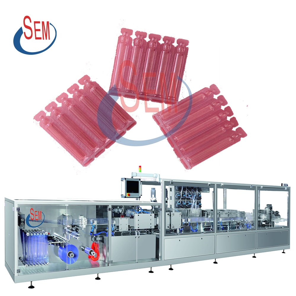 Plastic bottle forming oral liquid filling and sealing machine with labeling machine