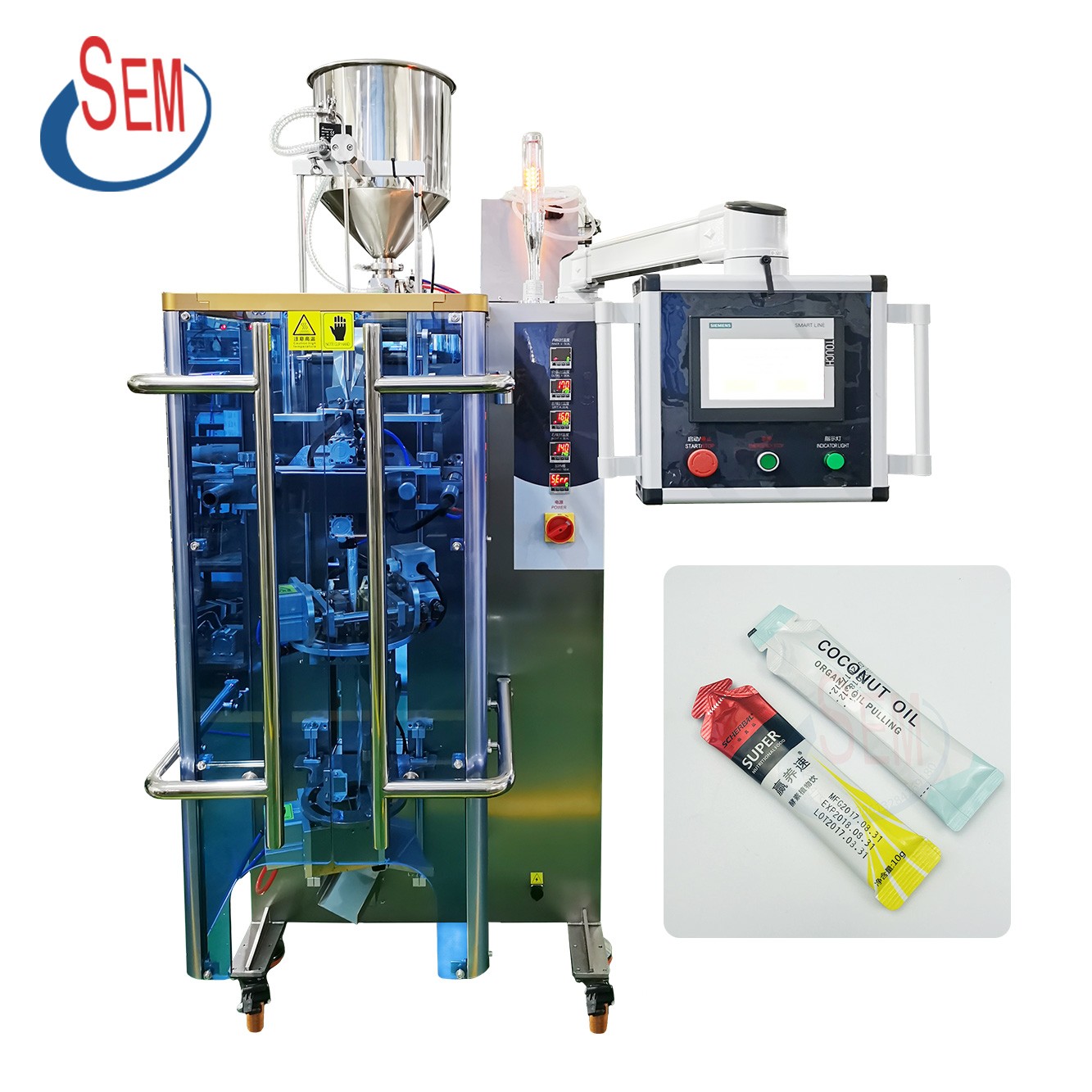 Fully automatic bar-back packaging sachet liquid packaging machine