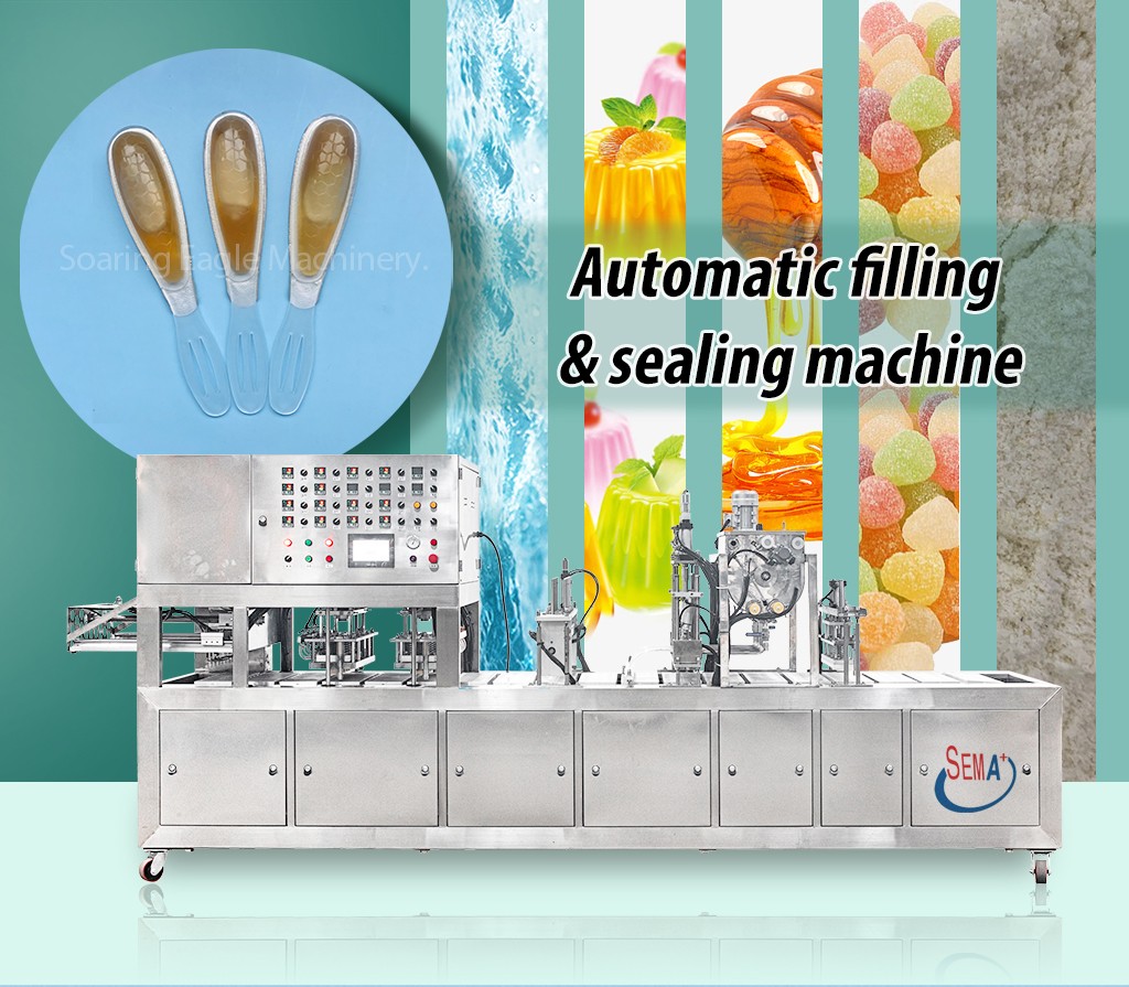 8/10 Line Full Automatic Honey Spoon Packing Machine Filling Sealing Machine