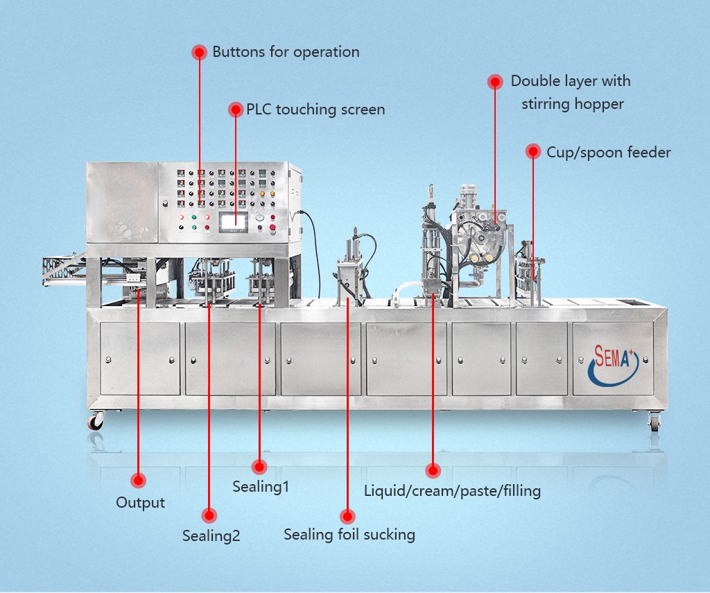 8/10 Line Full Automatic Honey Spoon Packing Machine Filling Sealing Machine