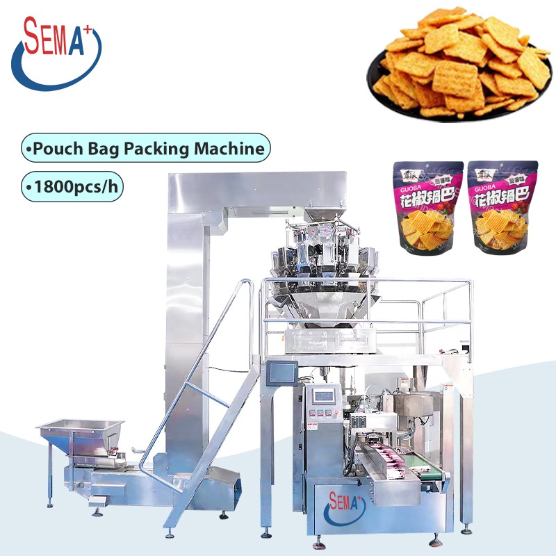 High speed small snack fertilizer crisp french fries pet food tea spaghetti pasta zipper bag packing machine