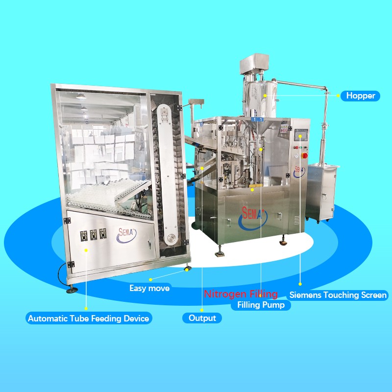 Full automatic ointment oil hand cream cosmetics tube filling and sealing machine aluminium plastic tube filler and sealer