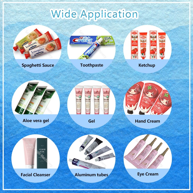 Full automatic ointment oil hand cream cosmetics tube filling and sealing machine aluminium plastic tube filler and sealer