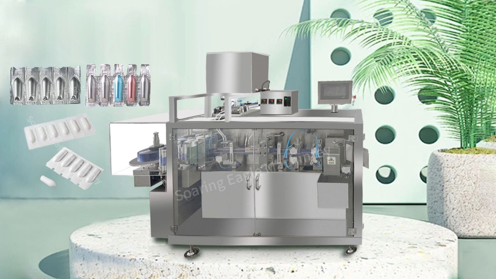 Automatic 2 nozzle suppository forming filling sealing packing machine