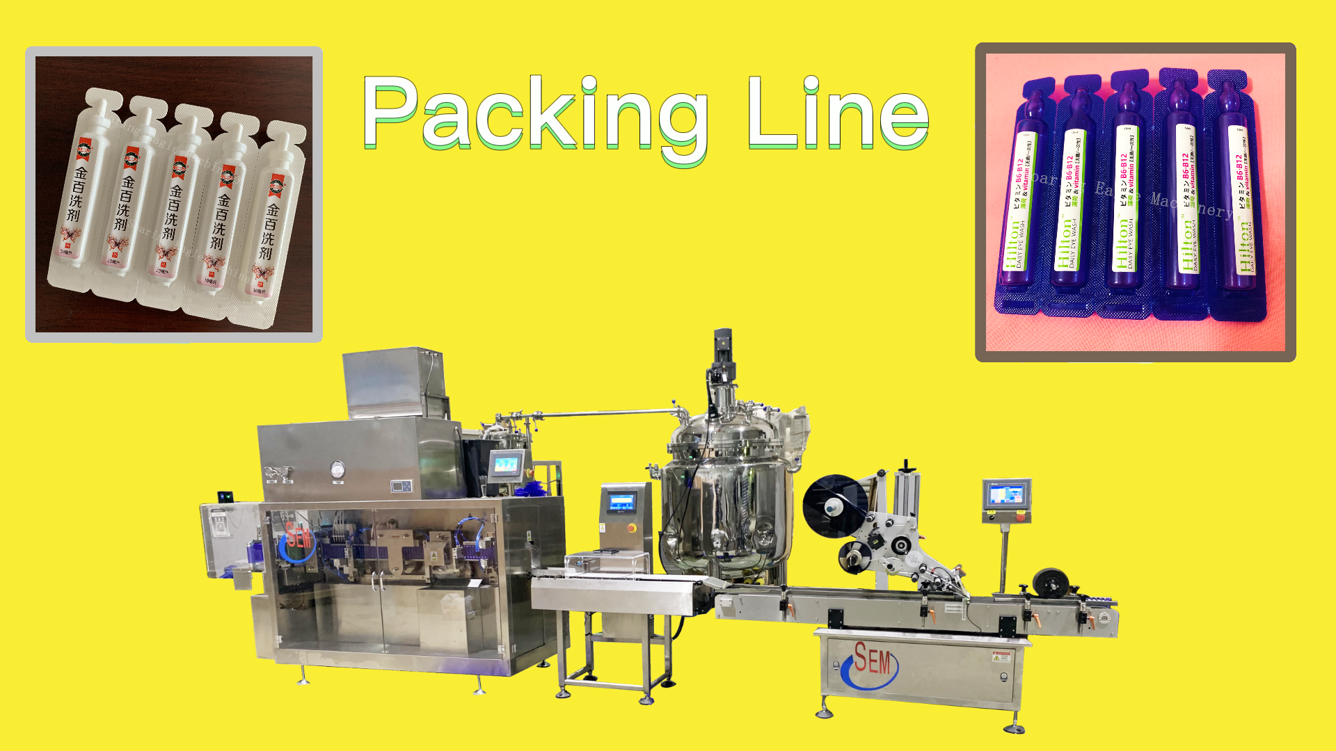 Automatic plastic ampoule liquid packing machine packing line with labeling machine and weighting machine