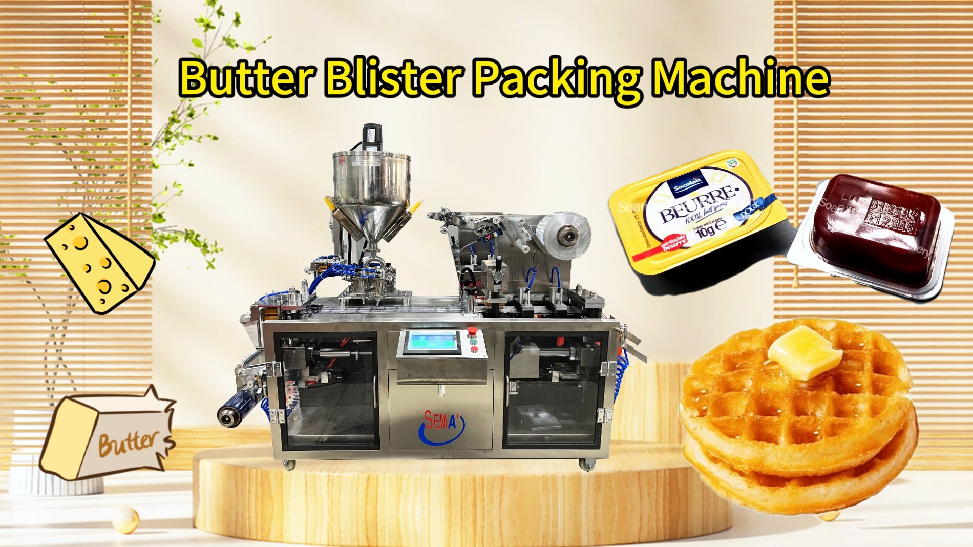 Automatic butter product forming filling sealing blister packing machien