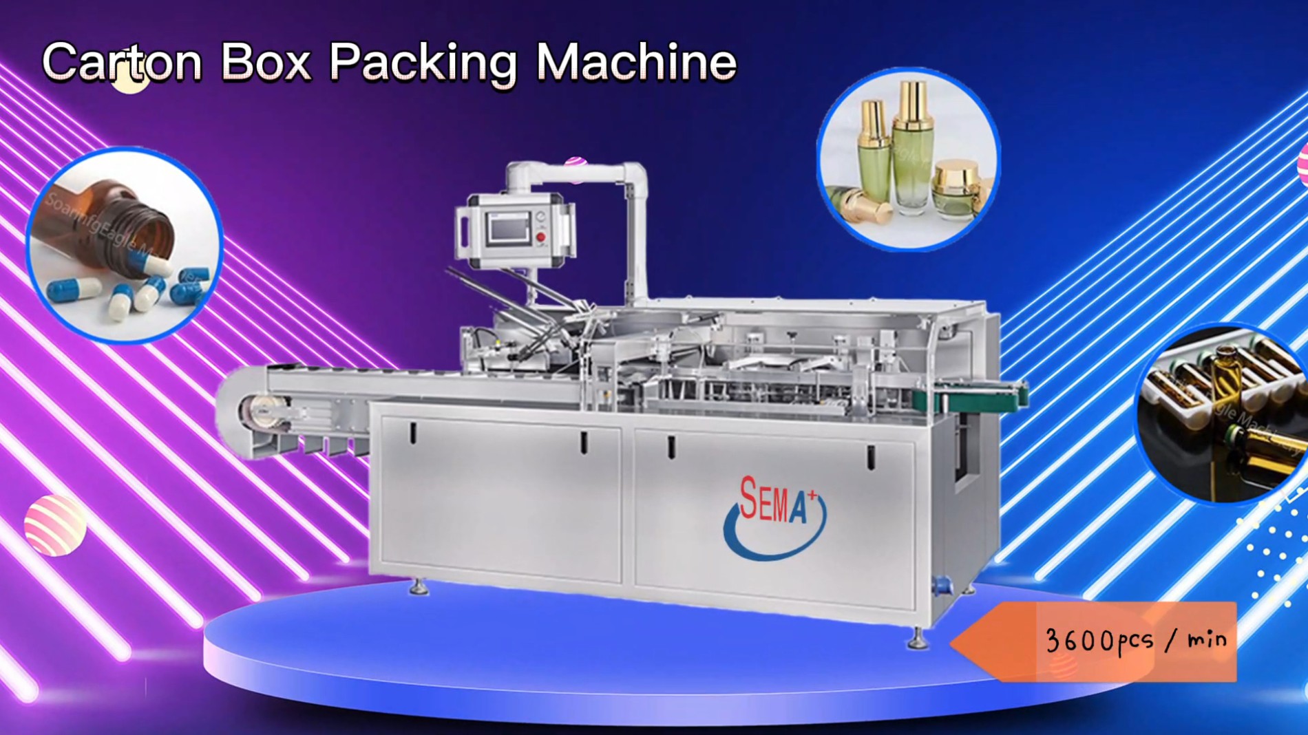 Auotmatic bottle tube carton box packing machine