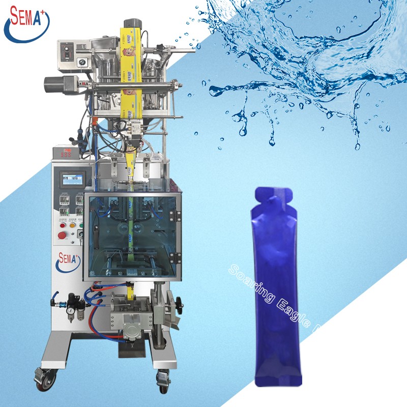 Honey stick shaped sachet packaging machines honey packaging machine back stick sealing sachet liquid stick packing machine Liquid sachet packing machine for hotel shampoo /shower gel pouch with three side sealing Vertical back stick Sachet Liquid Packagi