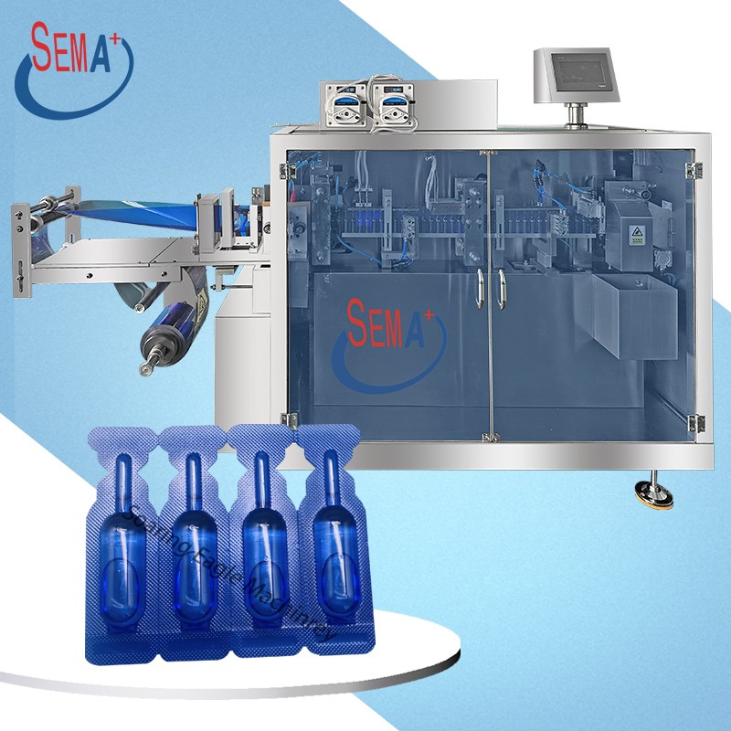 Full automatic 2 nozzles 10ml 14mlx2 amp unit doses spherical olive oil pharma medical packing fill sealing machine