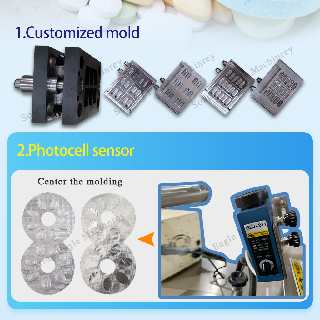 Medical Tablet Plastic Aluminum Plastic Bubble Cover Packaging Machine Forming and Sealing Tablet Pill Blister Packing Machine