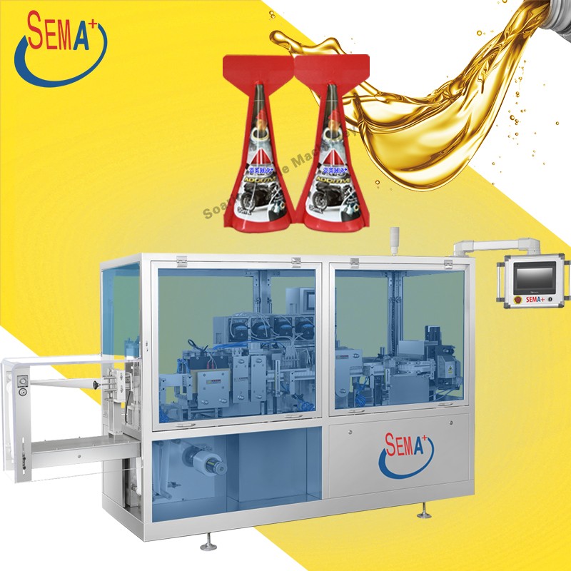 High quality stand up engine oil ampoule oil liquid forming filling sealing machine