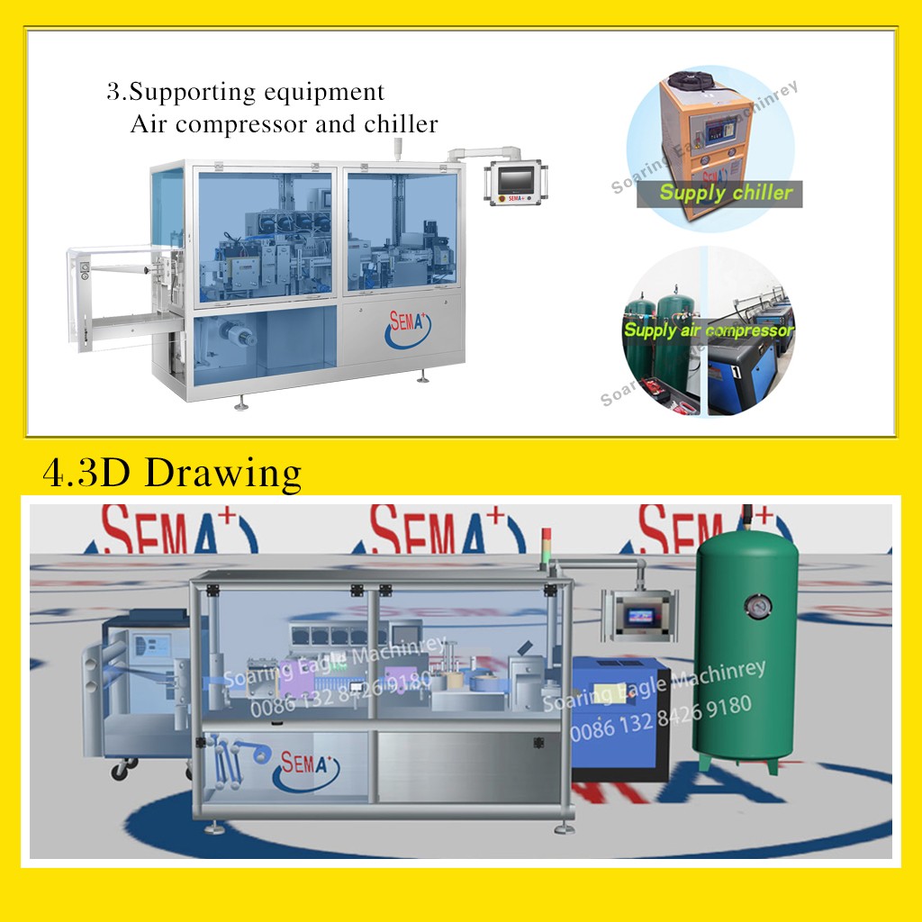 Plastic ampoule liquid packaging machine standing bottle juice liquid forming filling sealing packaging machine