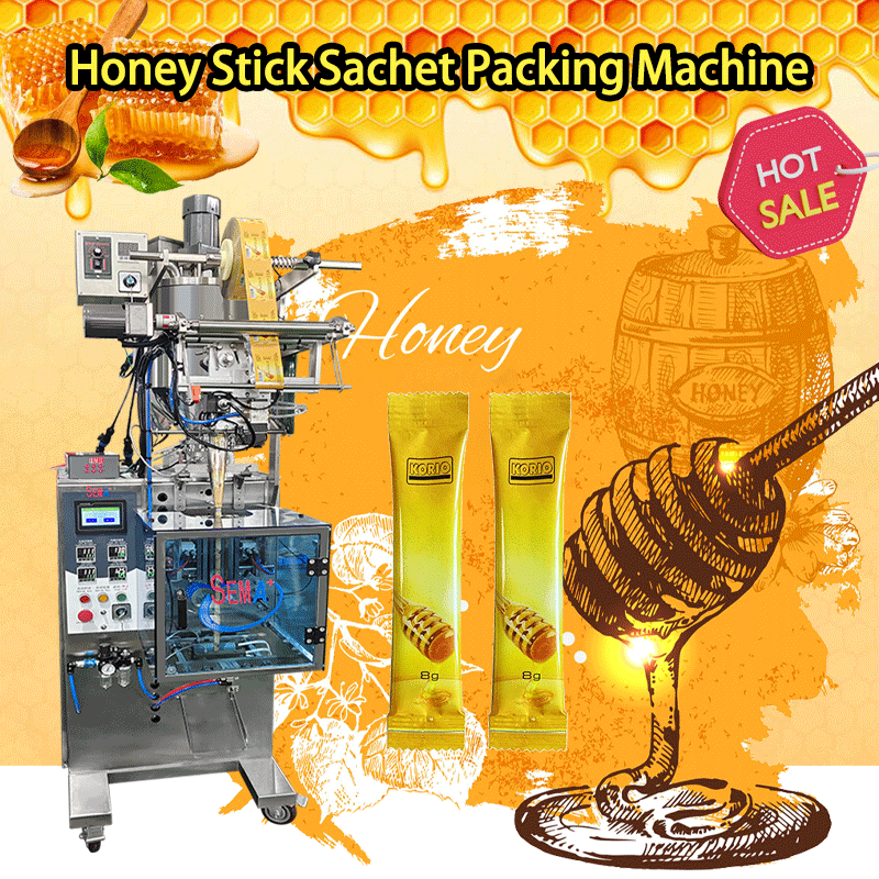 Automatic 10g 15g Gel Honey Filling Shaped Bag Stick Sachet Packing Machine