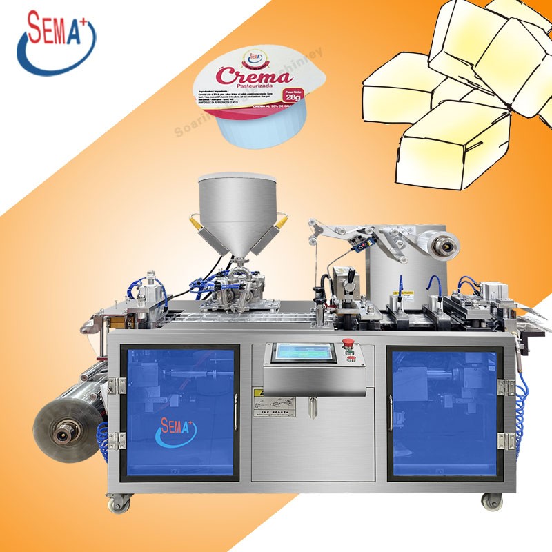 Fully automatic multifunctional 6 pieces linking cream sauce butter blister packaging machine