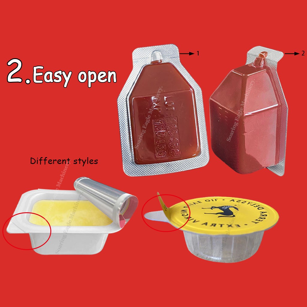 Automatic Thermoforming Ketchup Oil Mini Food Fruit Jam Sauce Chocolate Blister Packing Machine