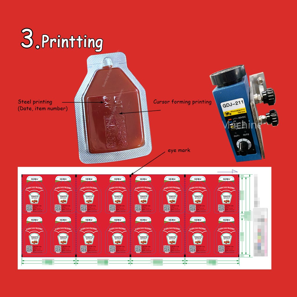 Automatic Thermoforming Ketchup Oil Mini Food Fruit Jam Sauce Chocolate Blister Packing Machine