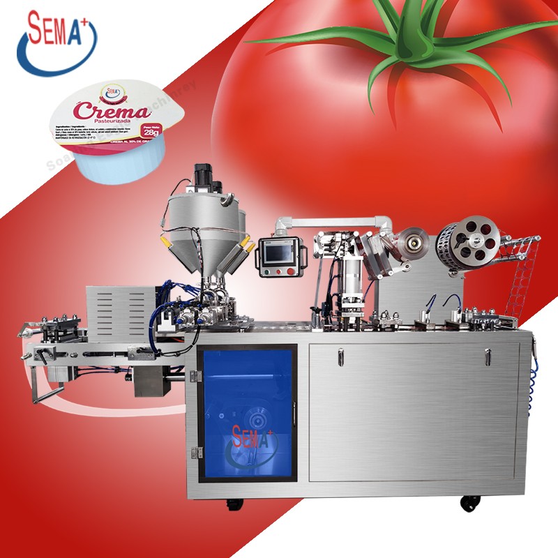 Automatic Thermoforming Ketchup Oil Mini Food Fruit Jam Sauce Chocolate Blister Packing Machine