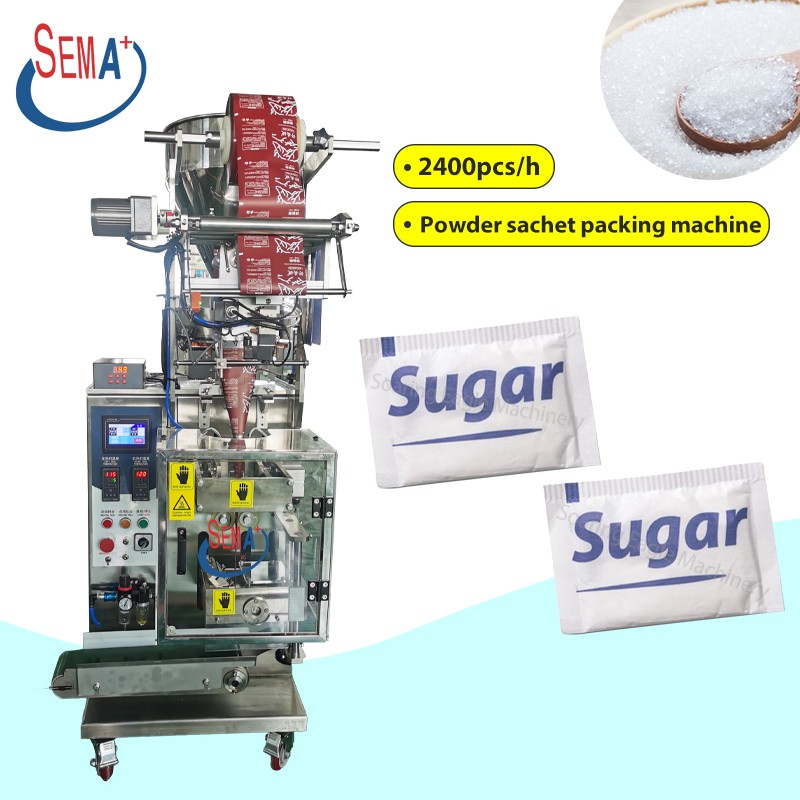 Vertical forming filling and sealing 3 side sealing coffee tea powder sachet packing machine