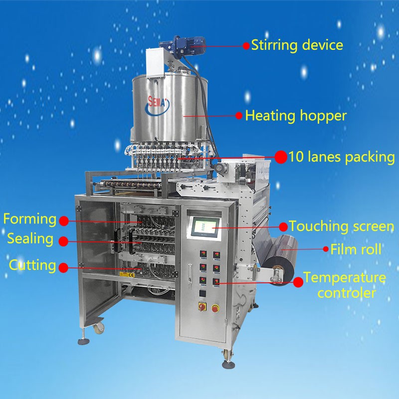 High Speed Multi lanes liquid cream ketchup forming filling sealing sachet packing machine