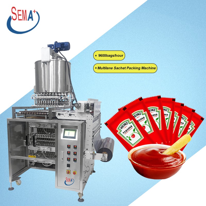 High Speed Multi lanes liquid cream ketchup forming filling sealing sachet packing machine