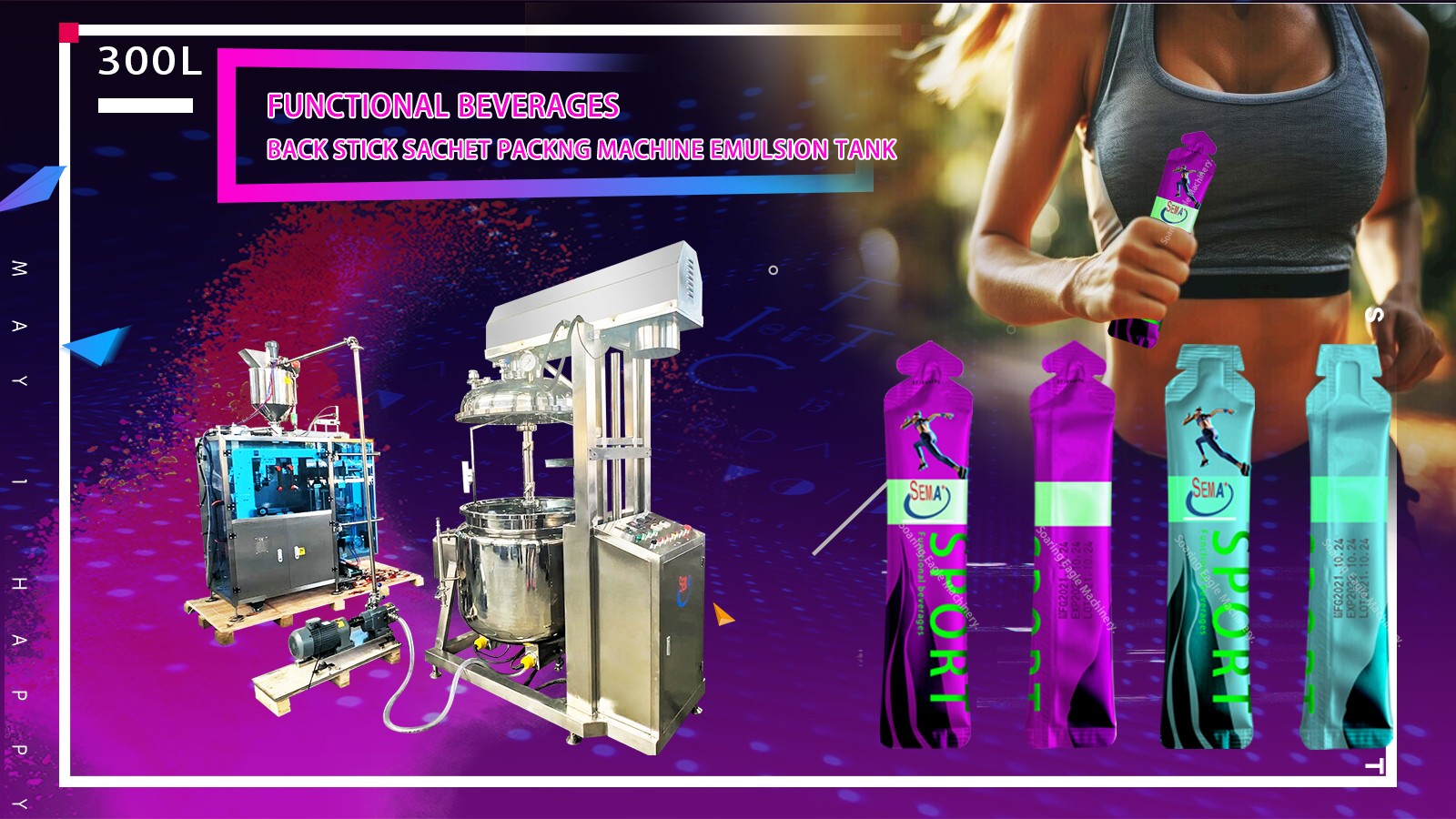 Hot sale Energy gel shaped sachet packing machine