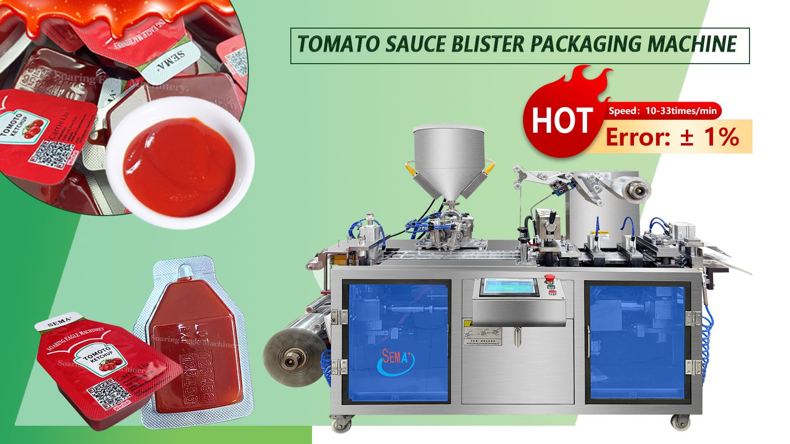 Newest type ketchup thereforming cream paste sauce blister packing machine #blistermachine #blisterpackingmachine