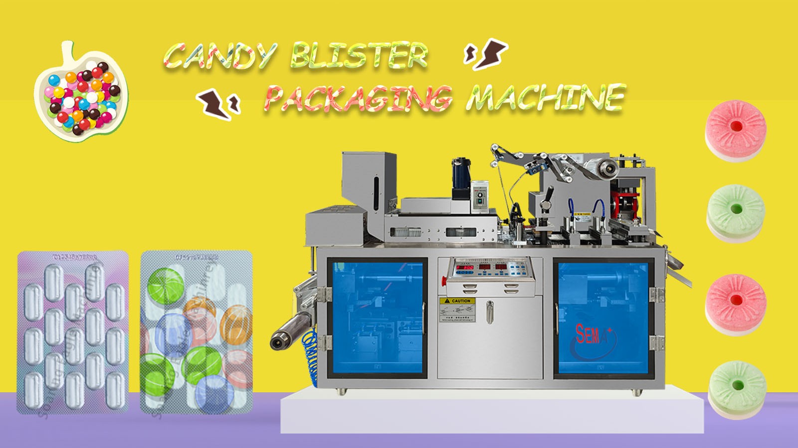 Candy Plastic Bubble Cover Packaging Machine Forming and Sealing Blister Packing Machine