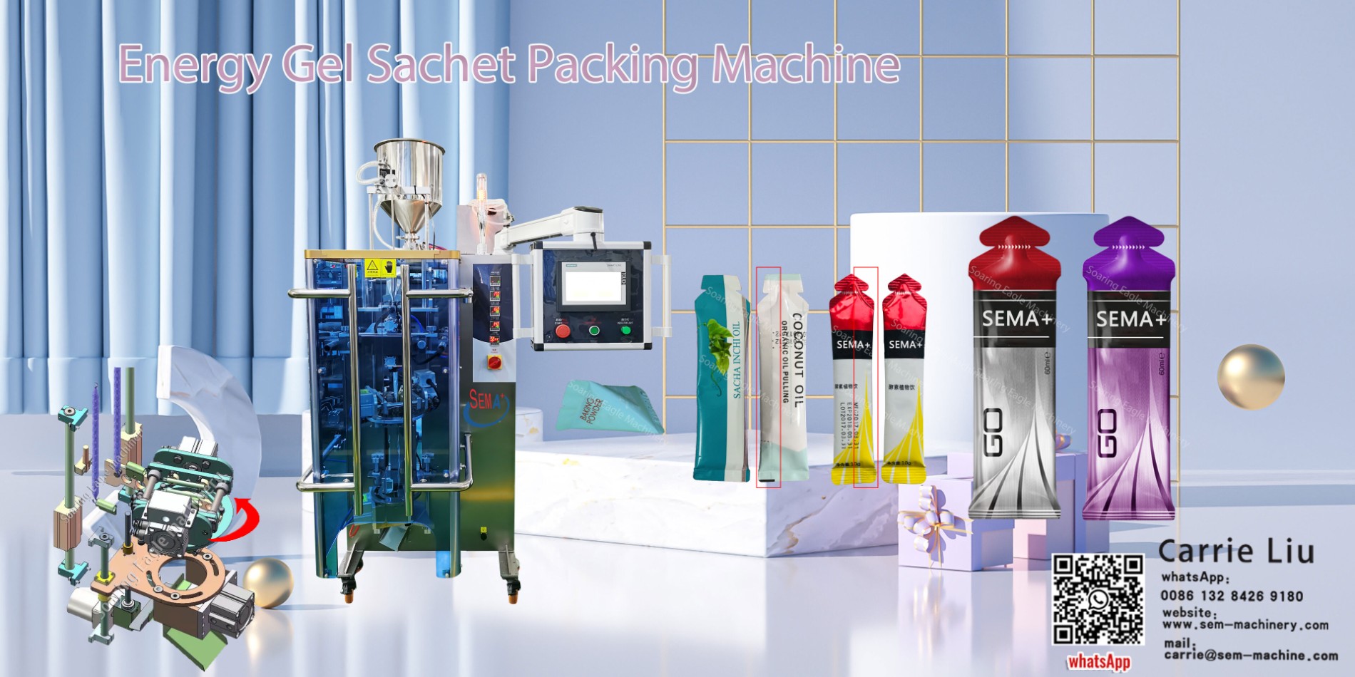 Energy drink gel liquid small bag sachet packing machine