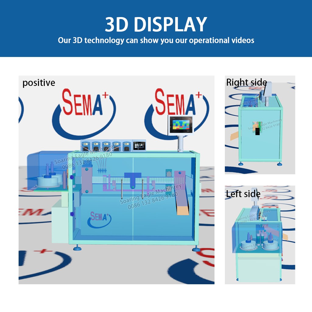 Fully automatic cosmetic plastic liquid ampoule packaging machine