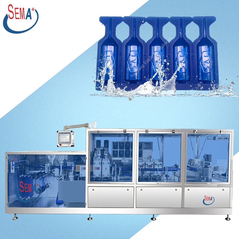 Plastic bottle forming automatic ampoule filling sealing machine with labeling machine