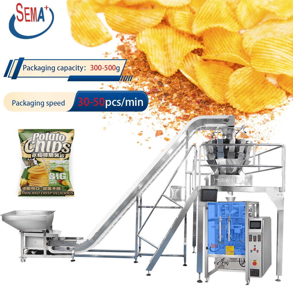 Chips pouch multi heads vertical sachet packing machine