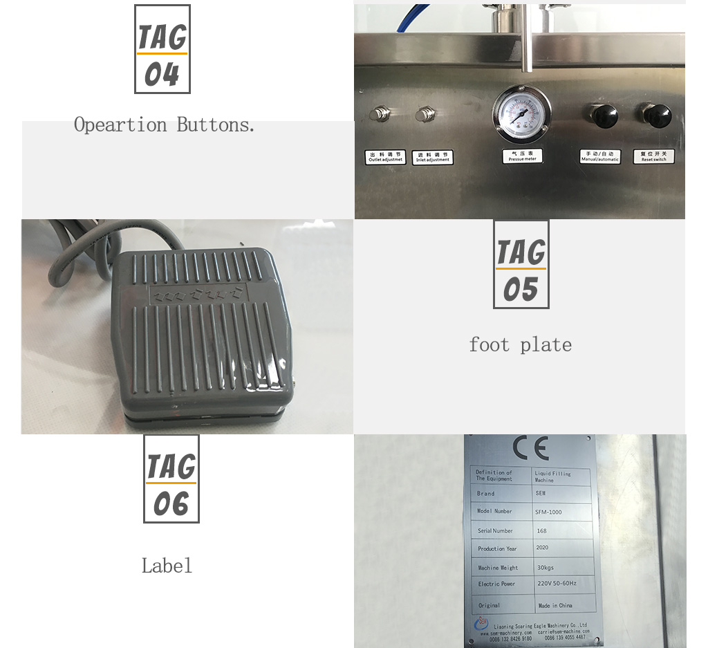 Semi-automatic filling labeling and capping machine