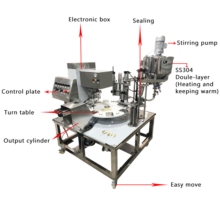 1 nozzle Honey spoon filling foil sealing machine packing machine