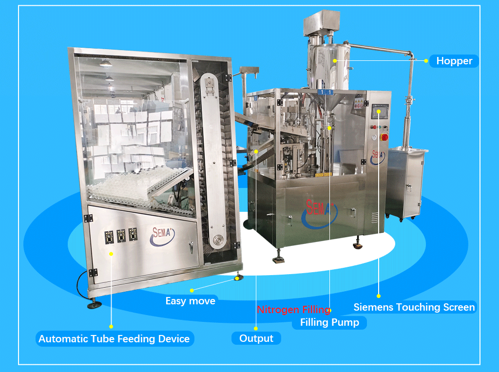 Full automatic ointment oil hand cream cosmetics tube filling and sealing machine aluminium plastic tube filler and sealer