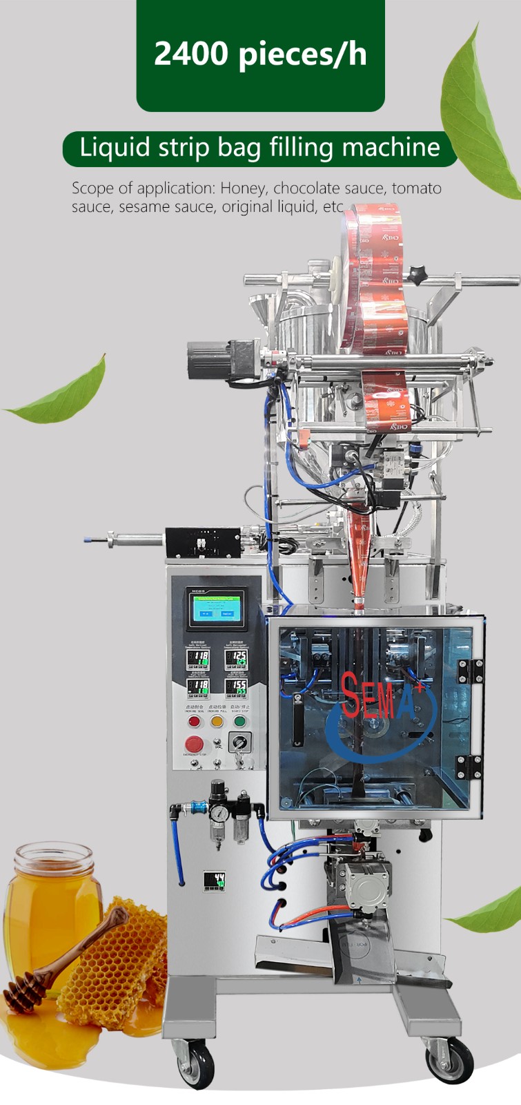 Easy to Operate automatic olive oil liquid pouch sachet 3 sides sealing filling sachet packing machine