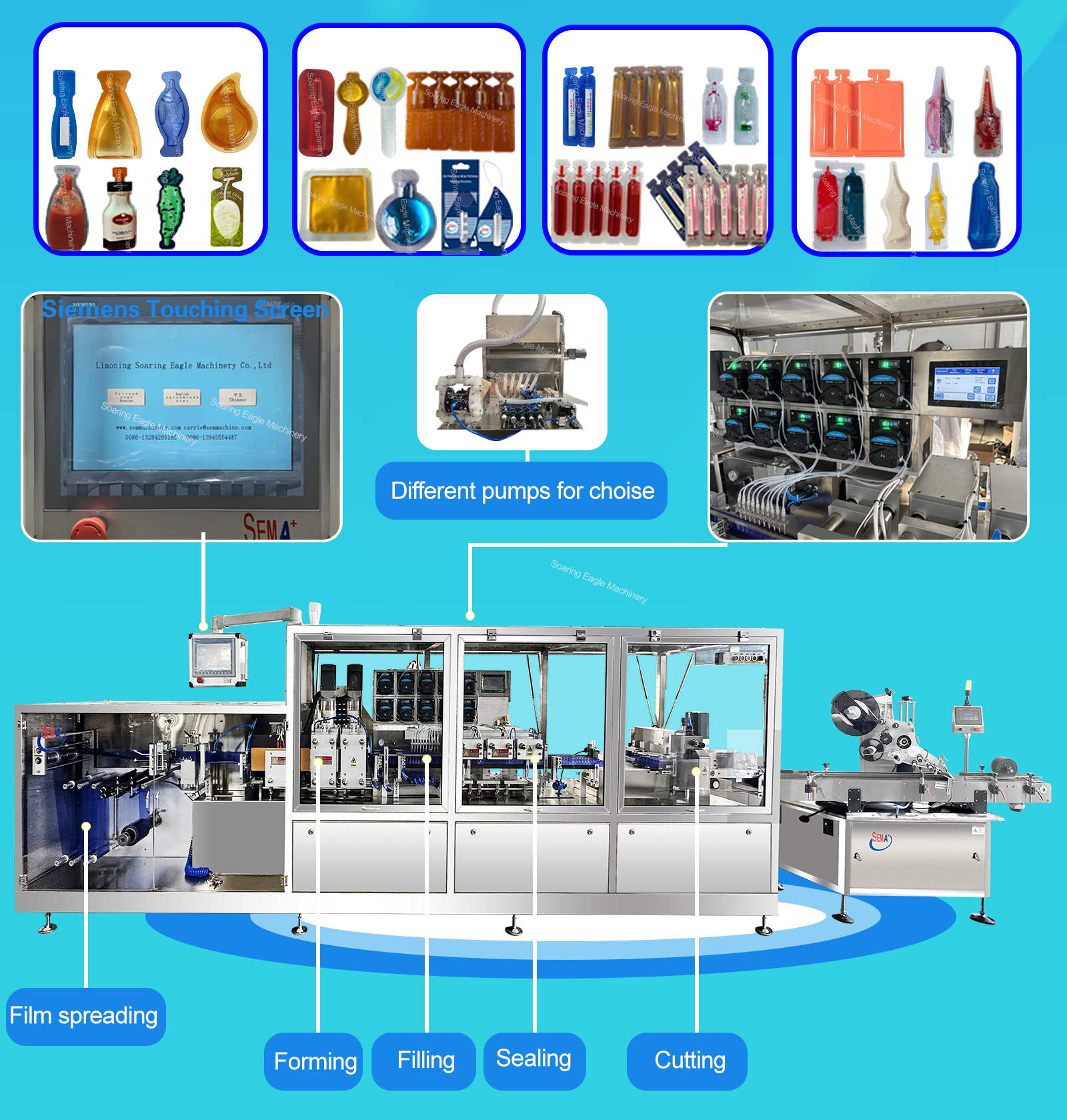 New 5-10ml ten nozzles ampoule wire drawing filling machine laboratories injection automatic filling and sealing machine