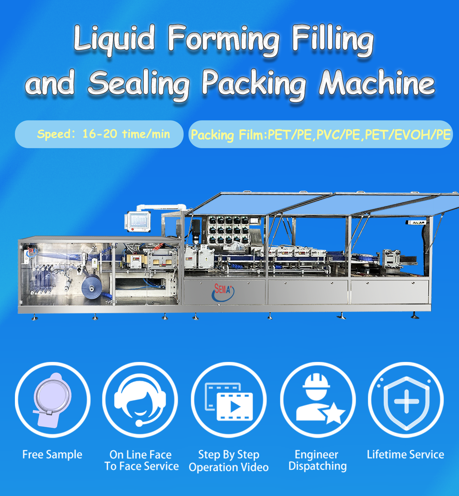 High-Yield Single-Dose Vitamin Health Oral Liquid Filling and Sealing Machine Plastic Ampoule Packaging Machine