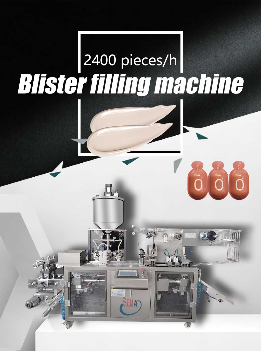 Automatic liquid cosmetic honey butter thermoforming blister packaging machine