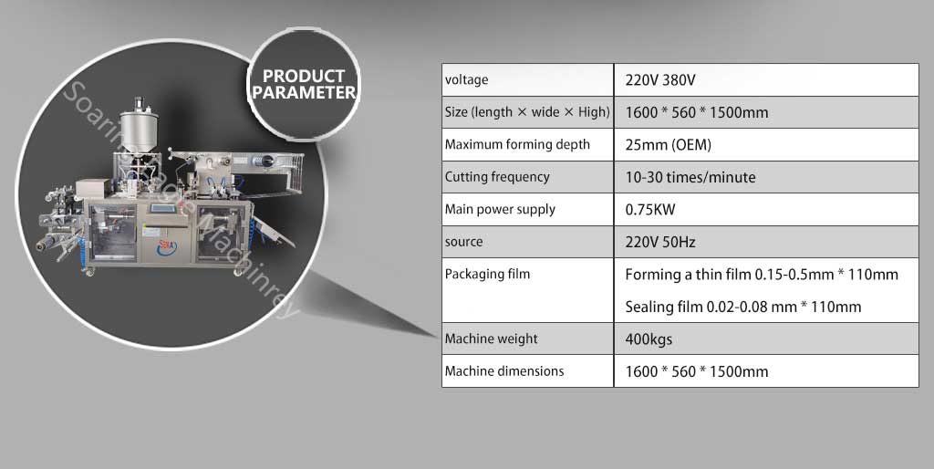 Automatic liquid cosmetic honey butter thermoforming blister packaging machine