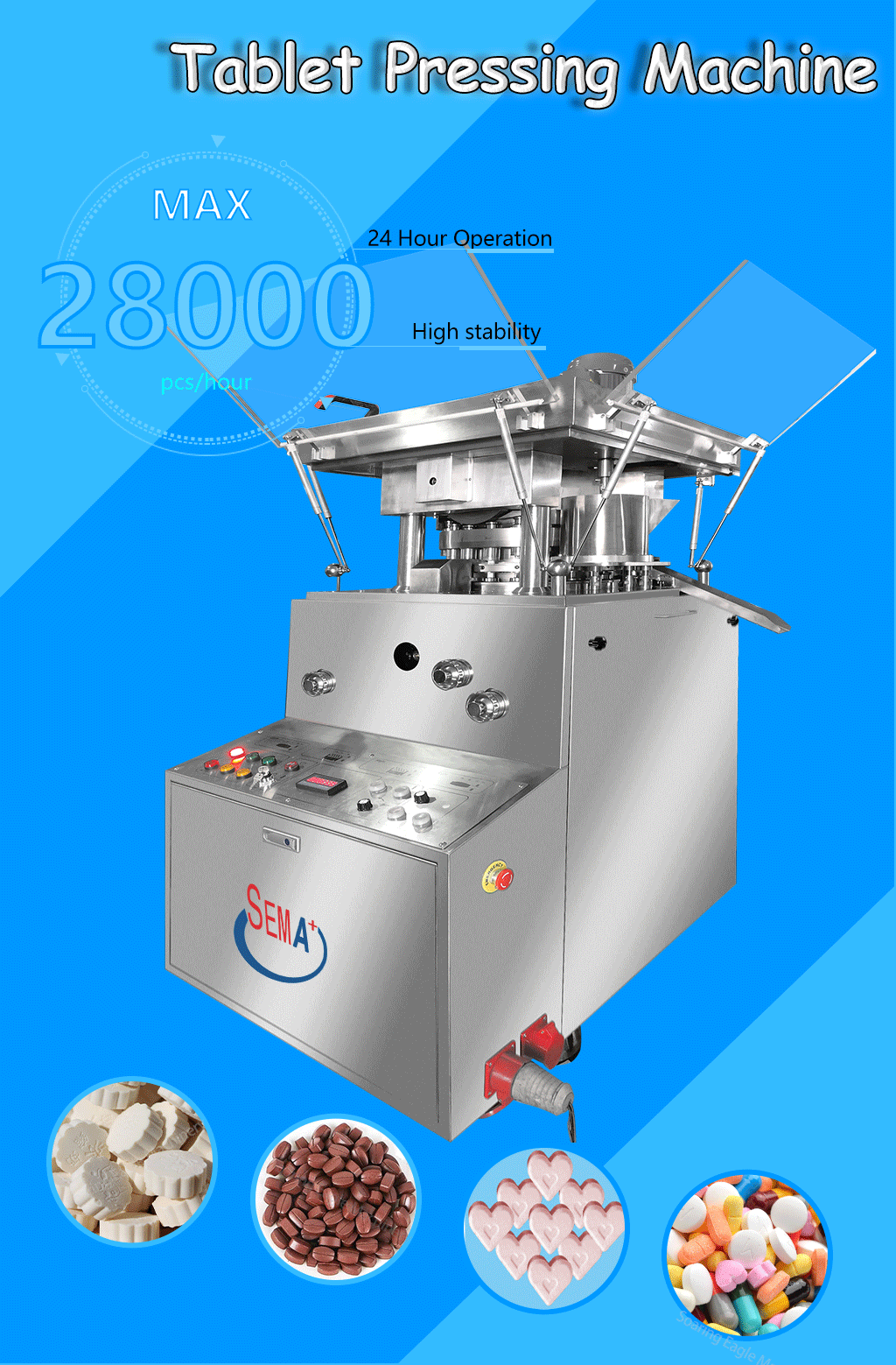 Automatic tablet press effervescent tablet compression pressing machine machine pills making machine With a good working for effervescent tablet vitamin and pharmaceutical pills