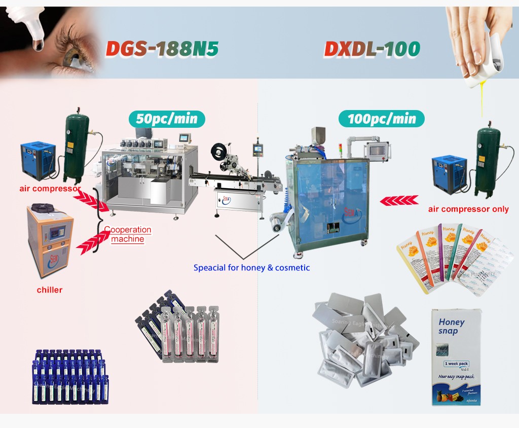 Automatic oral pharmaceutical medical liquid plastic ampoule filling and sealing machine