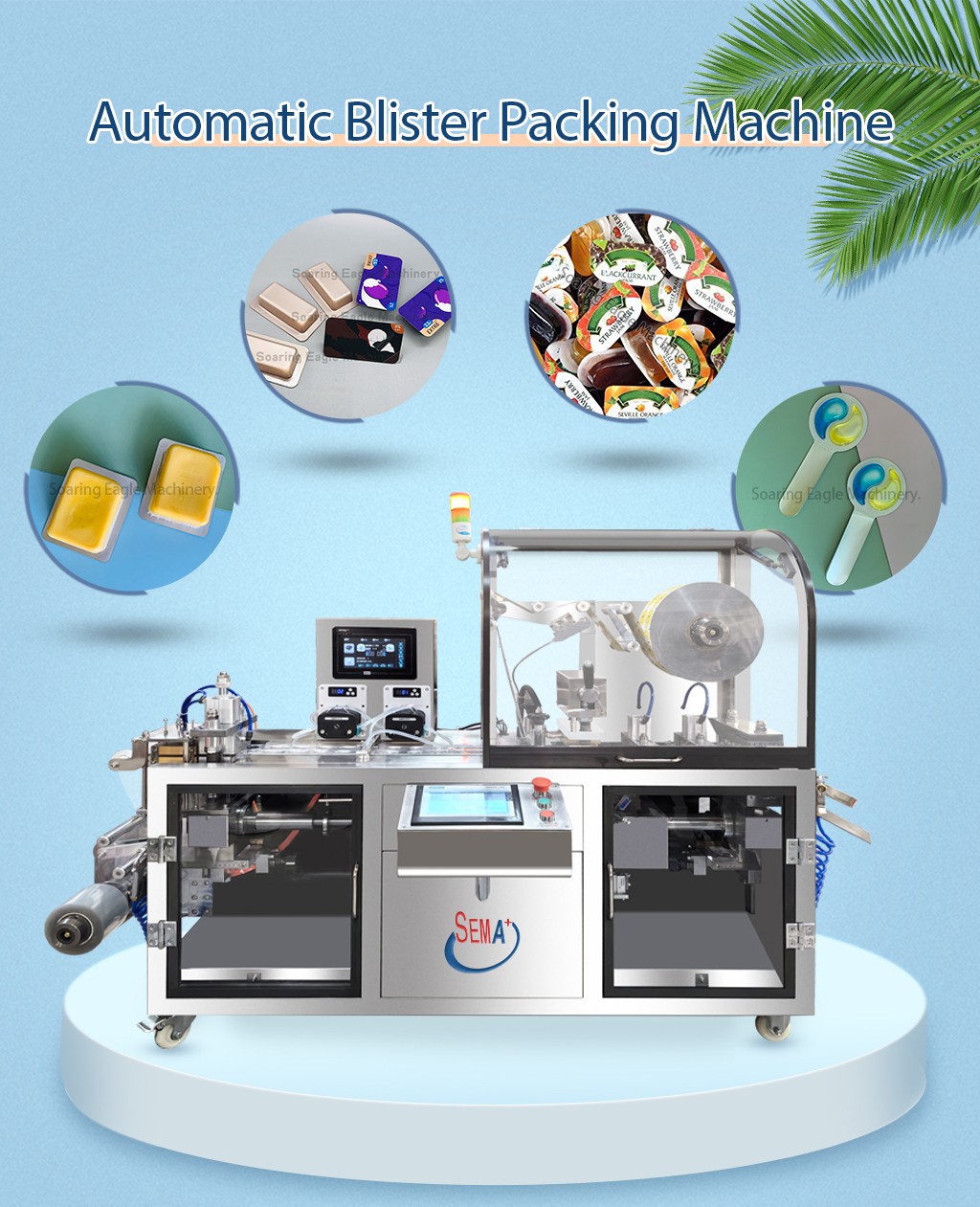 DPP Small Mini Automatic Blister Packing Machine For Honey Sauce Paste Liquid