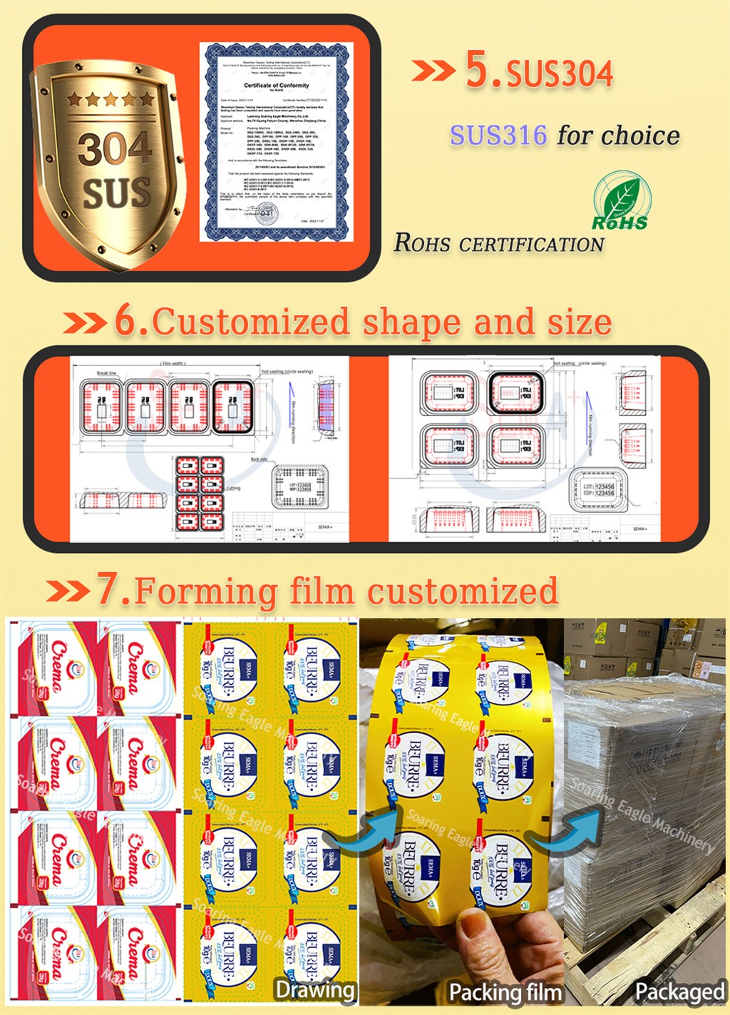 DPP80 Food Grade Butter Honey Jam Liquid Chocolates Sauce PVC Blister Packing Machine