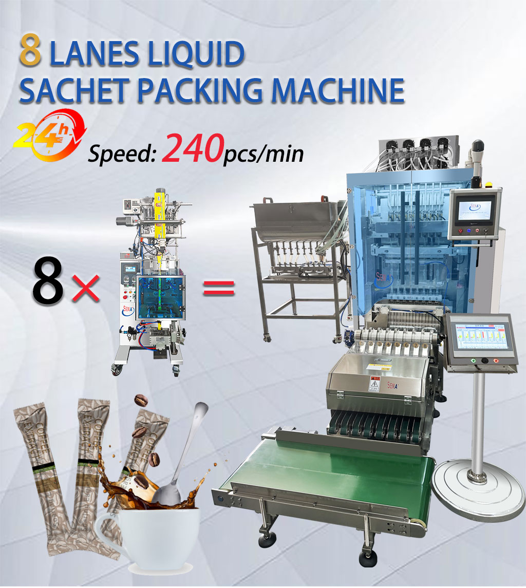 Multi Lanes 4/6/8 lanes 1-10ml Stick Vertical Pouch Bag Coffee Liquid Form Fill Seal Packing Machine