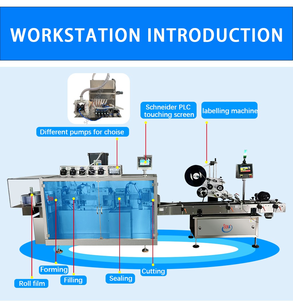 Multi functional plastic ampoule 5 nozzles fully automatic ampoule filling machine